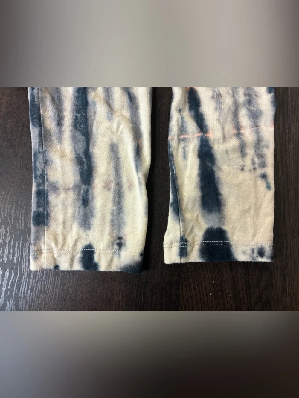 LOGO by Lori Goldstein Navy and White Tie-Dye Long Sleeve Women's Top (S) - Picture 7 of 7
